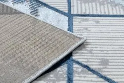 Modern DE LUXE Teppich 632 Geometrisch - Strukturell creme / dunkelblau