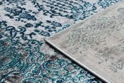 Modern DE LUXE Teppich 2081 Ornament vintage - Strukturell blau / grau