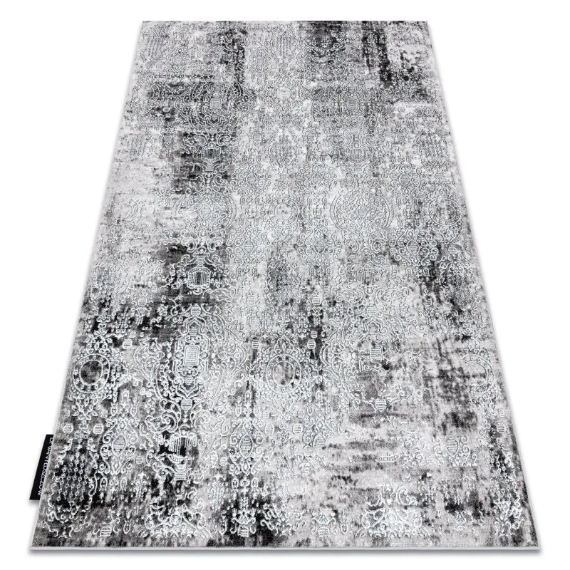 Modern DE LUXE Teppich 2081 Ornament vintage - Strukturell creme / grau