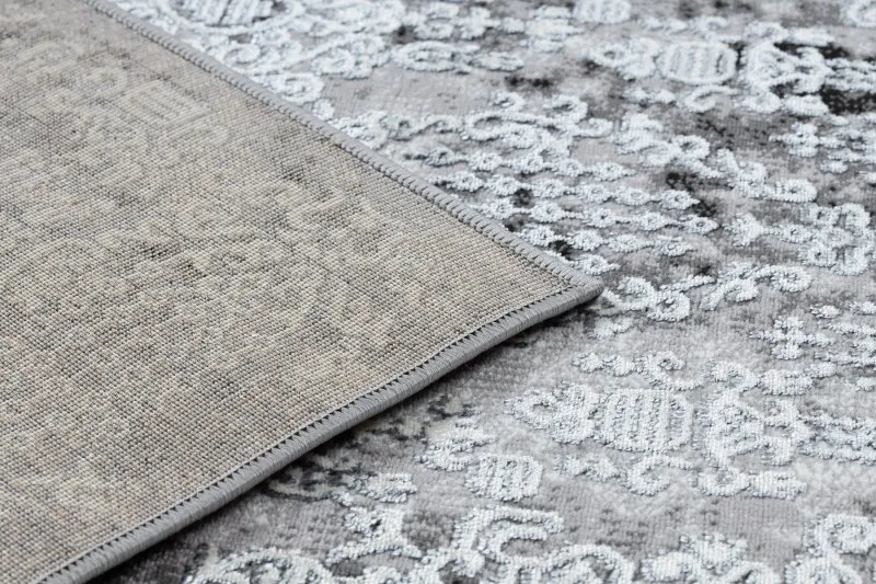 Modern DE LUXE Teppich 2081 Ornament vintage - Strukturell creme / grau