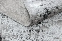 Modern DE LUXE Teppich 2081 Ornament vintage - Strukturell creme / grau
