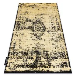 Modern DE LUXE Teppich Ornament vintage - Strukturell gold / grau