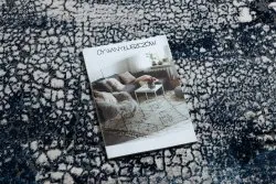 Modern DE LUXE Teppich 528 Abstraktion - Strukturell creme / dunkelblau
