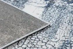 Modern DE LUXE Teppich 528 Abstraktion - Strukturell creme / dunkelblau