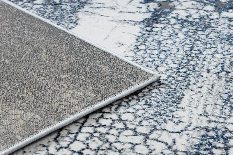 Modern DE LUXE Teppich 528 Abstraktion - Strukturell creme / dunkelblau