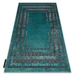 Modern DE LUXE Teppich Rahmen vintage - Strukturell grün / Anthrazit