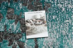 Modern DE LUXE Teppich 2079 vintage - Strukturell grün / Anthrazit