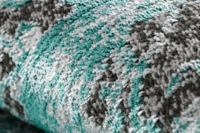 Modern DE LUXE Teppich 2079 vintage - Strukturell grün / Anthrazit
