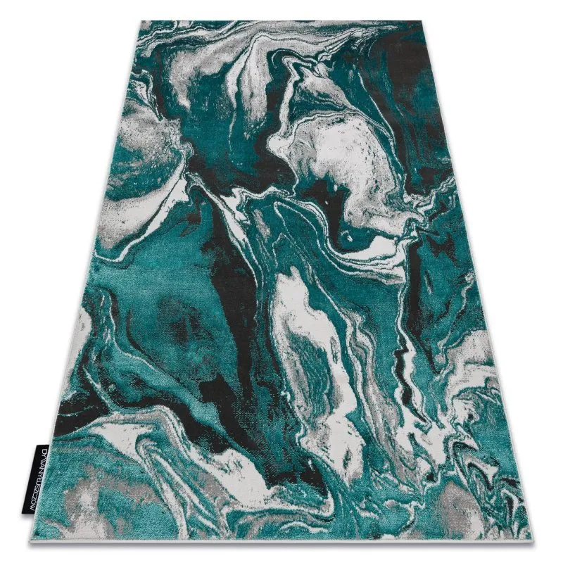 Modern DE LUXE Teppich 622 Abstraktion - Strukturell grün / Anthrazit