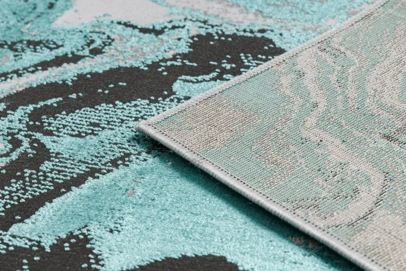 Modern DE LUXE Teppich 622 Abstraktion - Strukturell grün / Anthrazit