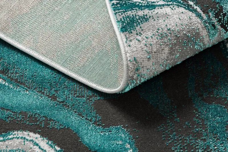 Modern DE LUXE Teppich 622 Abstraktion - Strukturell grün / Anthrazit
