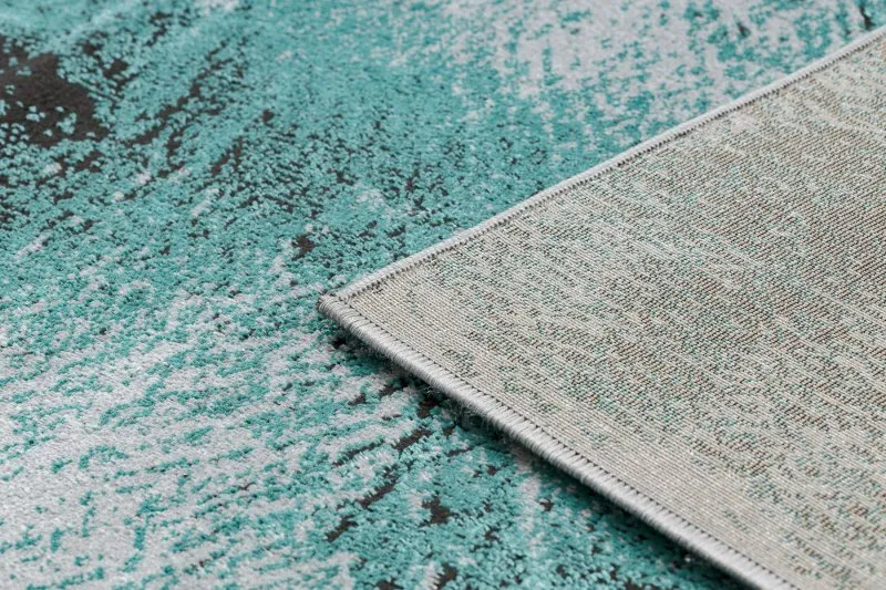 Modern DE LUXE Teppich 634 Rahmen vintage - Strukturell grün / Anthrazit