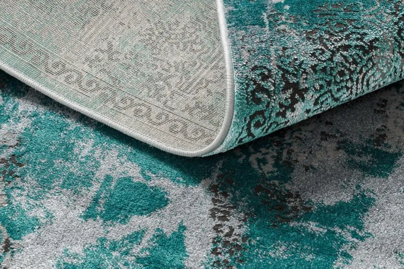 Modern DE LUXE Teppich 6754 Abstraktion - Strukturell grün / grau