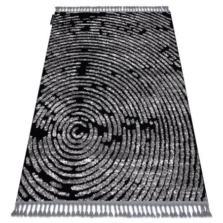 Teppich MAROC G8499 schwarz / weiß Franse berber marokkanisch shaggy