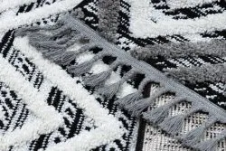 Teppich MAROC P642 Diamanten, Zickzack grau / weiß Franse berber marokkanisch shaggy