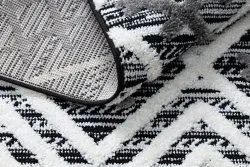 Teppich MAROC P642 Diamanten, Zickzack grau / weiß Franse berber marokkanisch shaggy