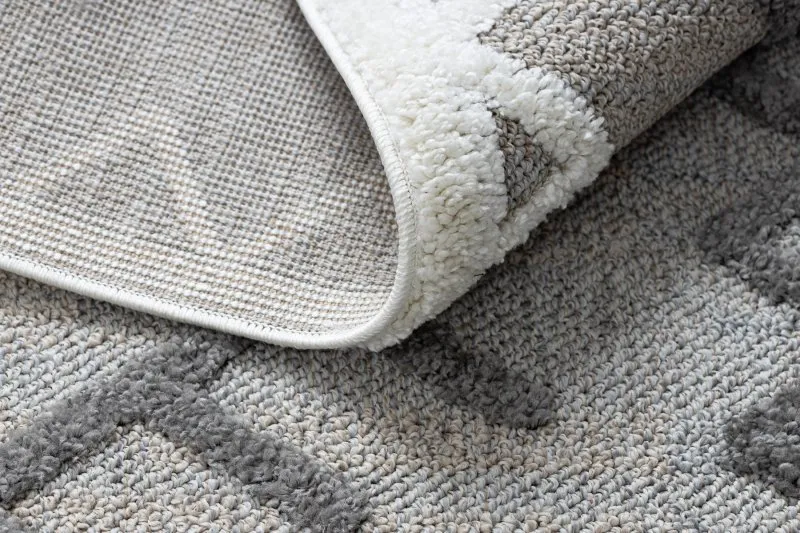 Teppich MAROC P659 aztekisch, ethnisch grau Franse berber marokkanisch shaggy