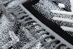 Teppich MAROC P658 Schneeflocken schwarz / grau Franse berber marokkanisch shaggy