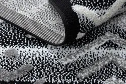 Teppich MAROC P658 Schneeflocken schwarz / grau Franse berber marokkanisch shaggy