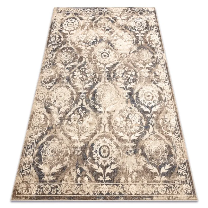 Teppich Wolle NAIN Ornament vintage 7601/50977 beige / dunkelblau