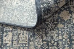 Teppich Wolle NAIN vintage 7591/50911 dunkelblau / beige