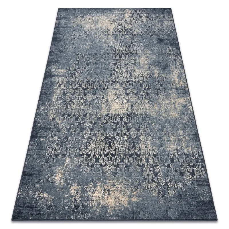 Teppich Wolle NAIN vintage 7010/50911 dunkelblau / beige
