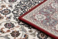 Teppich Wolle NAIN Ornament, Rahmen 6635/51036 beige / rotwein