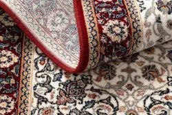 Teppich Wolle NAIN Ornament, Rahmen 6635/51036 beige / rotwein