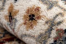 Teppich Wolle NAIN Ornament, Rahmen 6635/51036 beige / rotwein
