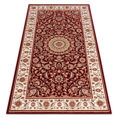 Teppich Wolle NAIN Rosette, Rahmen 7176/51066 rotwein