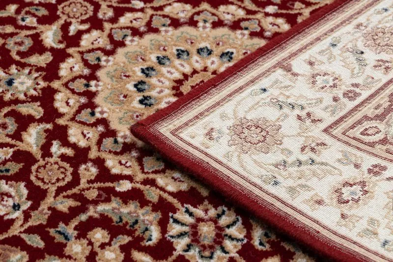 Teppich Wolle NAIN Rosette, Rahmen 7176/51066 rotwein