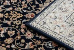 Teppich Wolle NAIN Rosette, Rahmen 7177/51011 beige / schwarz