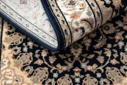 Teppich Wolle NAIN Rosette, Rahmen 7177/51011 beige / schwarz