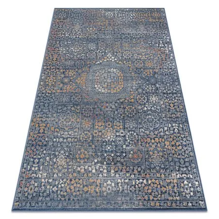 Teppich Wolle NAIN Ornament 7708/51911 dunkelblau / orange