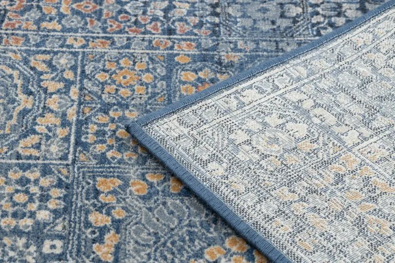 Teppich Wolle NAIN Ornament 7708/51911 dunkelblau / orange