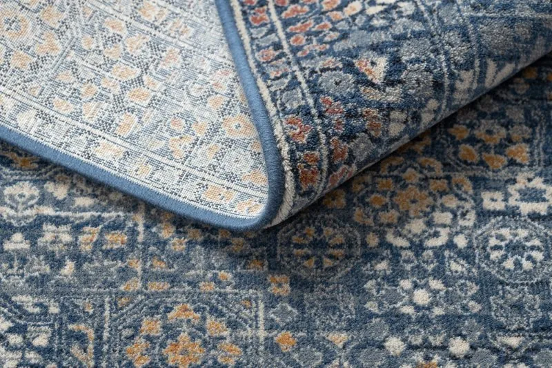 Teppich Wolle NAIN Ornament 7708/51911 dunkelblau / orange
