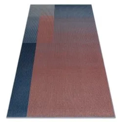 Teppich Wolle NAIN Geometrisch rot / blau