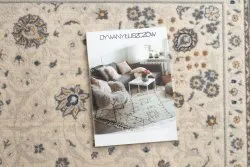 Teppich Wolle NAIN Rahmen Ornament 7179/51943 beige / dunkelblau