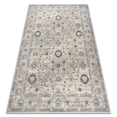 Teppich Wolle NAIN Rahmen Ornament 7586/51935 beige / dunkelblau