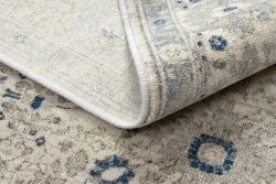 Teppich Wolle NAIN Rahmen Ornament 7586/51935 beige / dunkelblau