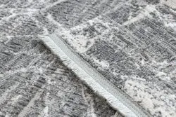 Modern Teppich REBEC Franse 51186B Marmor - zwei Ebenen aus Vlies creme / grau