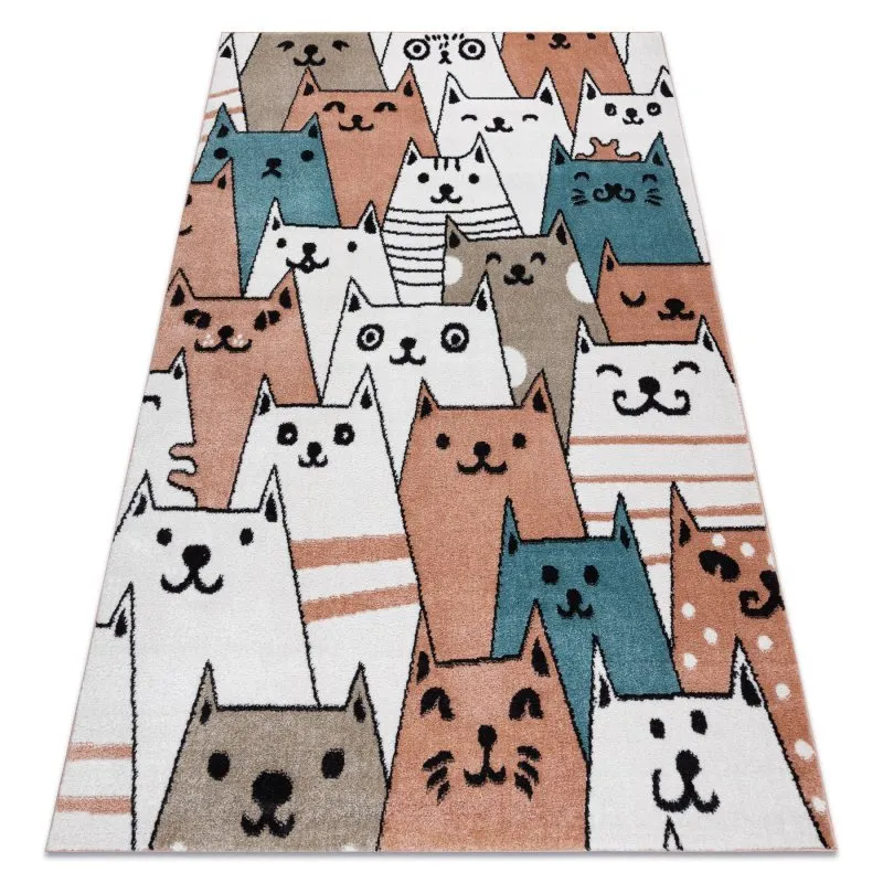 Teppich FUN Gatti für Kinder, Katzen Tiere rosa