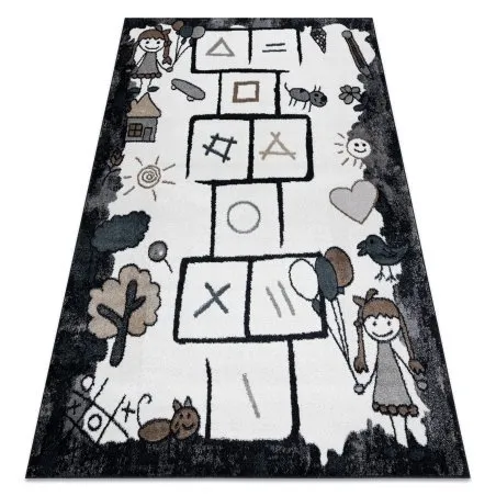 Teppich FUN Hop für Kinder, Hopse, Tiere schwarz