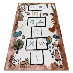 Teppich FUN Hop für Kinder, Hopse, Tiere rosa