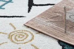 Teppich FUN Hop für Kinder, Hopse, Tiere rosa