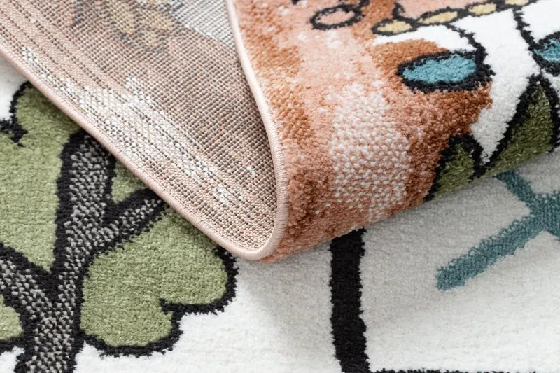 Teppich FUN Hop für Kinder, Hopse, Tiere rosa