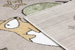 Teppich FUN Forester für Kinder, Tiere, Wald beige