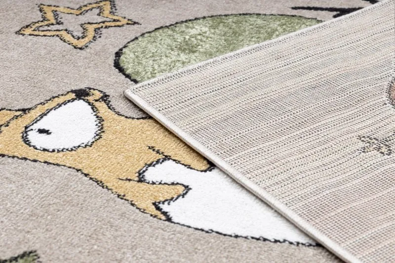 Teppich FUN Forester für Kinder, Tiere, Wald beige