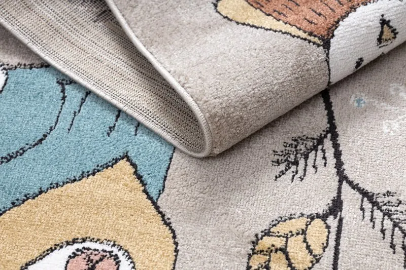 Teppich FUN Forester für Kinder, Tiere, Wald beige