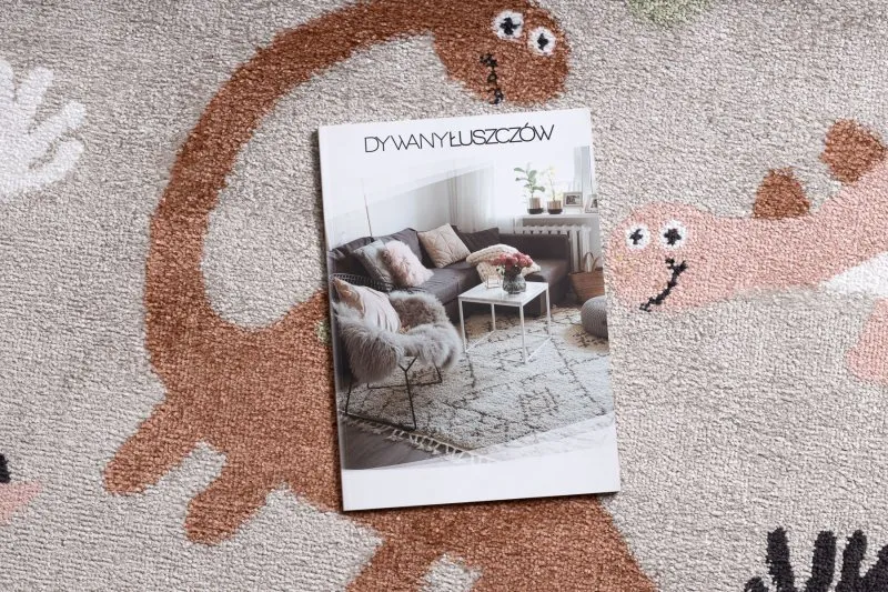 Teppich FUN Dino für Kinder, Dinosaurier beige